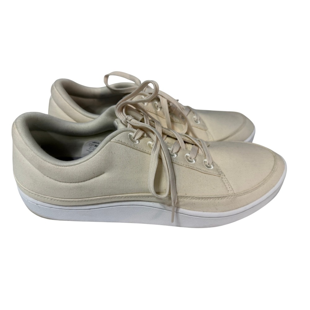 Allbirds Pipers Canvas Sneakers Mens 13 Cream White Low Top Organic Cotton Shoes